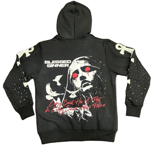 Blackberry long sleeve zip up hoodie - Blessed Sinner Shop