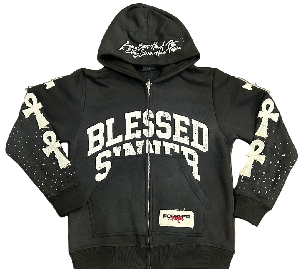 Blackberry long sleeve zip up hoodie