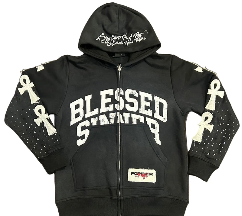 Blackberry long sleeve zip up hoodie