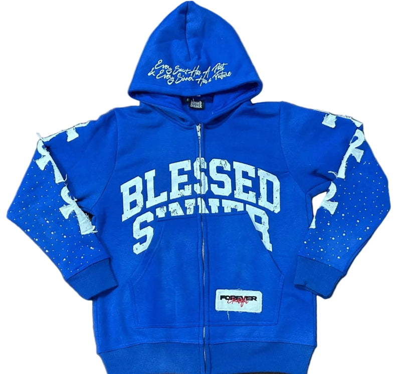 Royal Berry long sleeve zip up hoodie