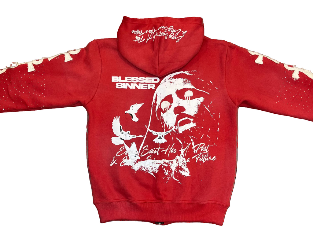 Cherry long sleeve zip up hoodie