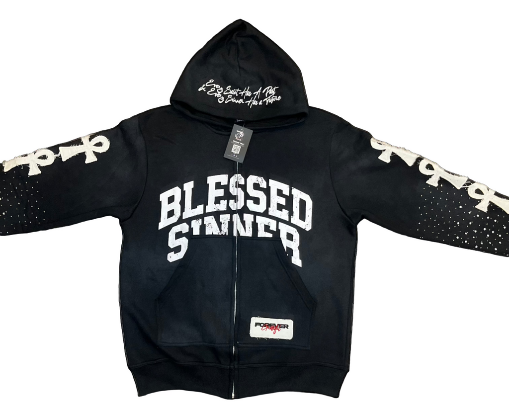 Blackberry long sleeve zip up hoodie