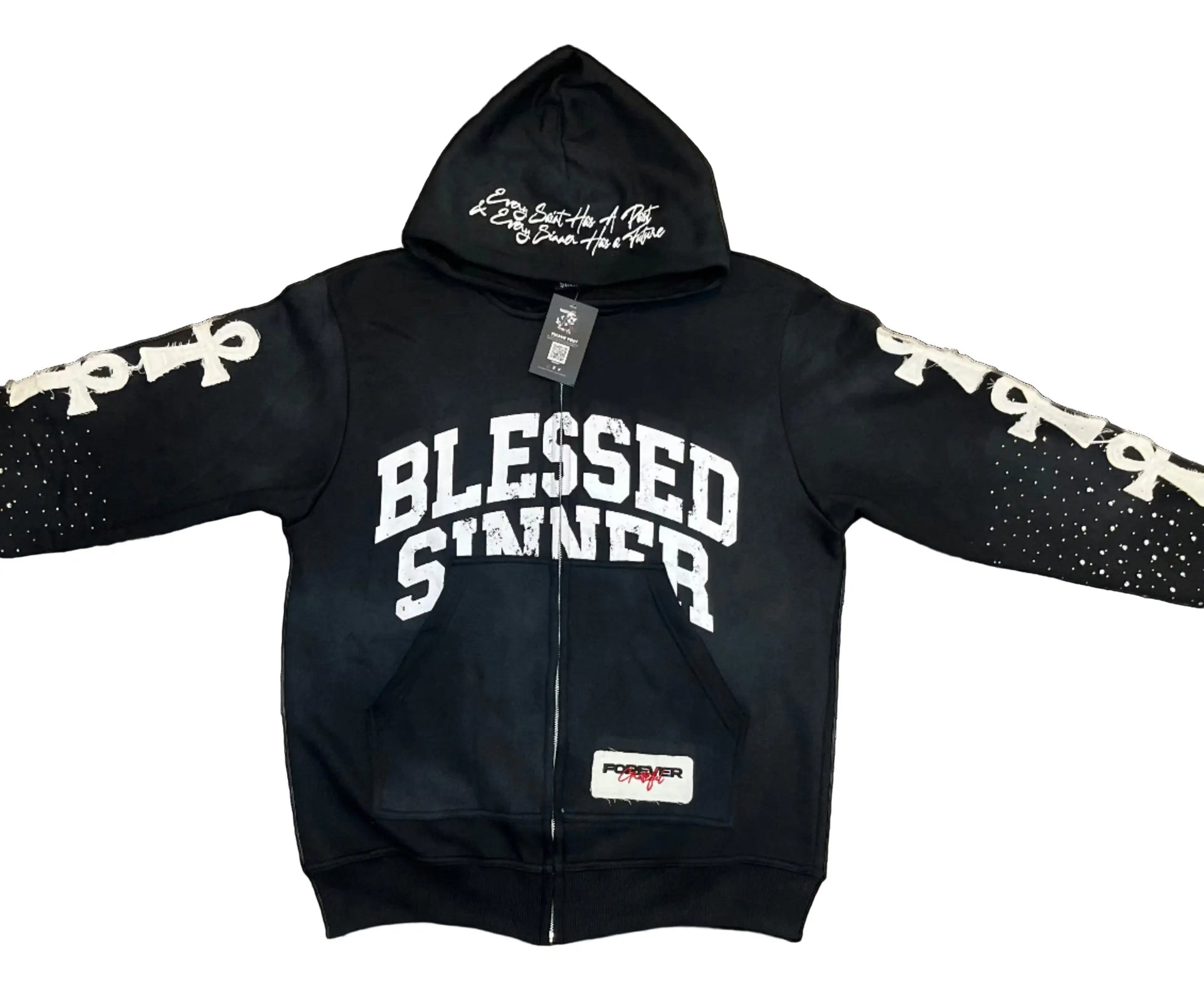 Blackberry long sleeve zip up hoodie