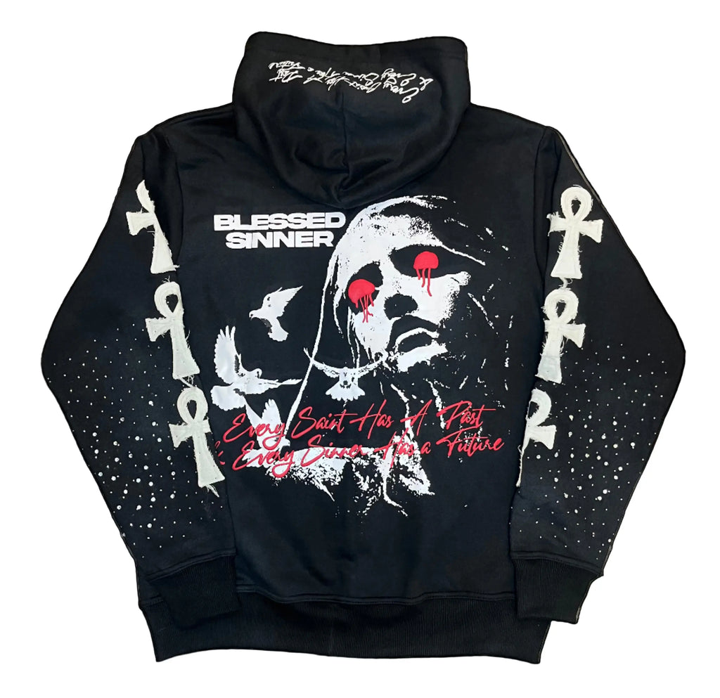 Blackberry long sleeve zip up hoodie - Blessed Sinner Shop
