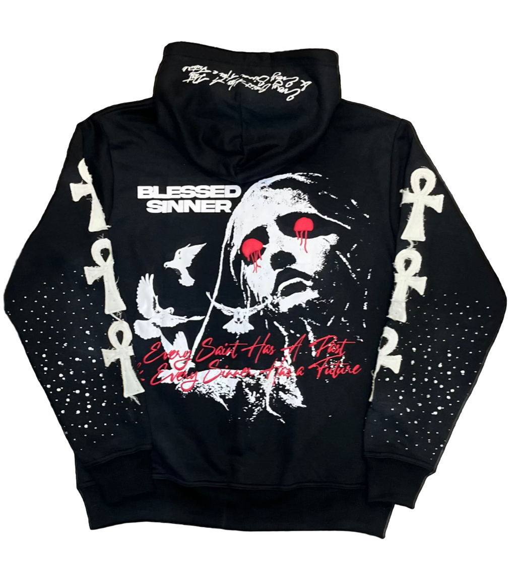 Blackberry long sleeve zip up hoodie