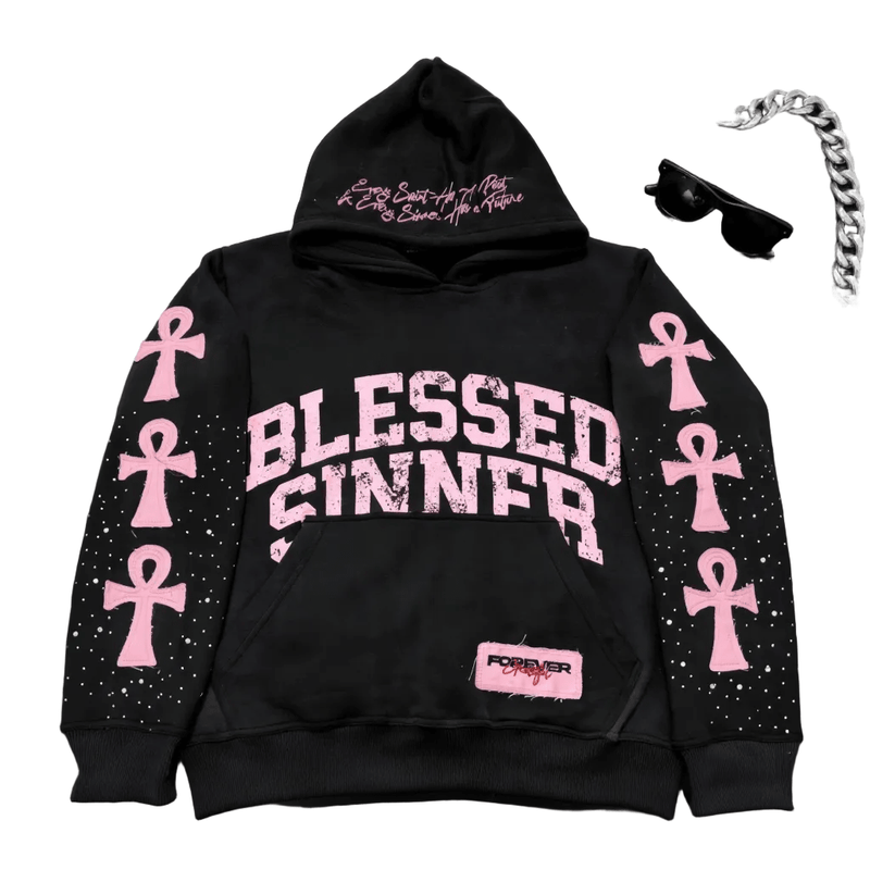 Blessed Sinner V-Day Pink Hoodie